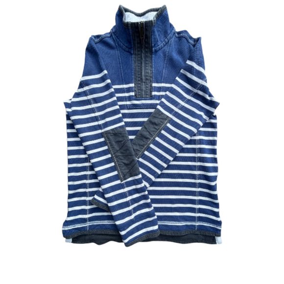 Fatface The Airlie Blue and White Breton Style 1/4 Zip Pullover Jumper Size S - Picture 5 of 11